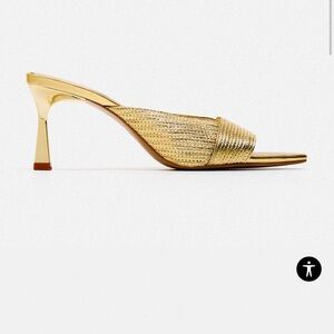 Zara gold heels size 41